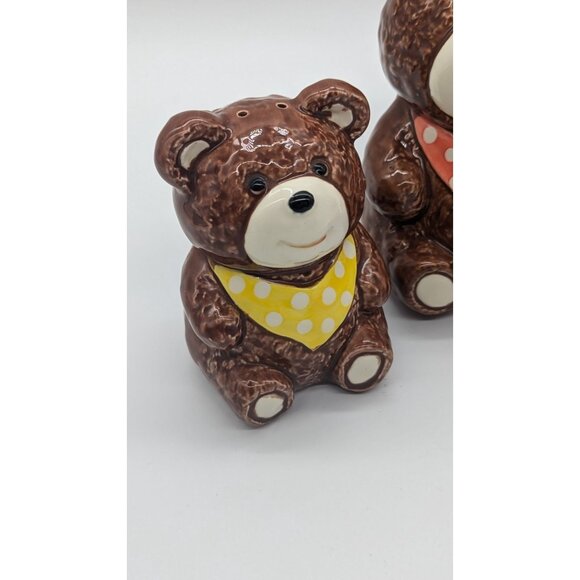 Otagiri Bears Salt and Pepper Shakers and Big Bear Sugar or Jam Jar Container - Picture 4 of 16